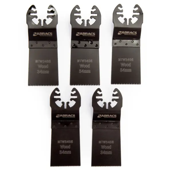 Abracs MTW3405 Pro Lamette Multiuso per Legno, Confezione da 5