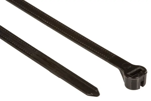 Concordia Technologies Metal Tooth Cable Ties - Black 300mm x 4.8mm