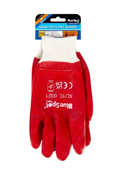 Blue Spot Tools - Heavy Duty PVC Gloves, Extra Large, 10
