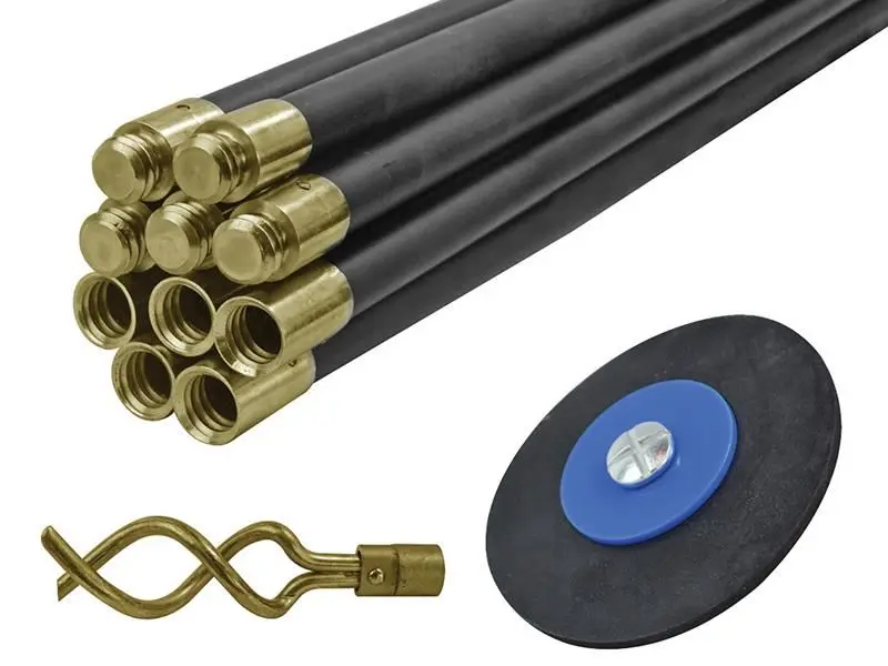 Ensemble universel de nettoyage de drains Faithfull avec 10 tiges, piston et vr