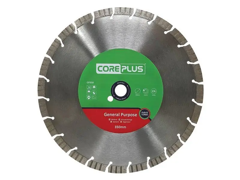 CorePlus להב יהלום כללי-שימוש GP350 היברידי טורבו בקוטר 350 מ״מ