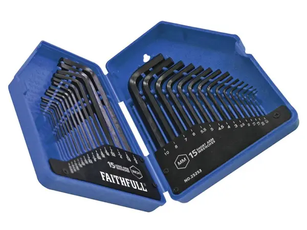 Faithfull Metric/Imperial Hex Key Set, 30 Piece, Chrome Vanadium