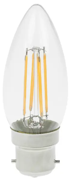 PRO-LITE 4W LED Filament Candle Bulb, BC/B22, 2700K, 400lm