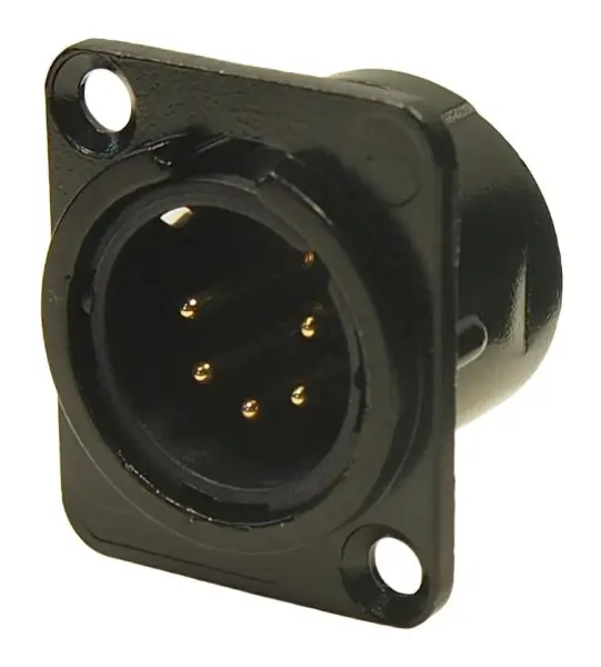 CLIFF 5 Pin XLR Plug Feedthrough Panel, Metal with CSK Holes