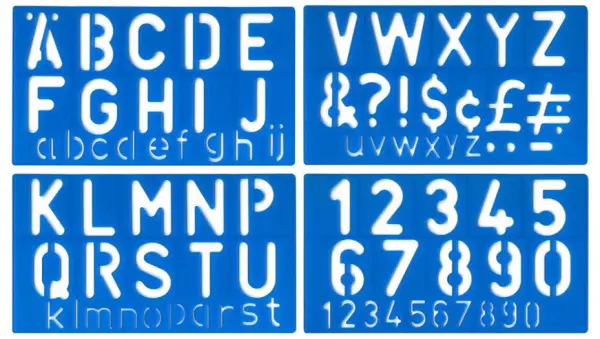 MAJOR BRUSHES 50mm Stencil Set, 4-Pack