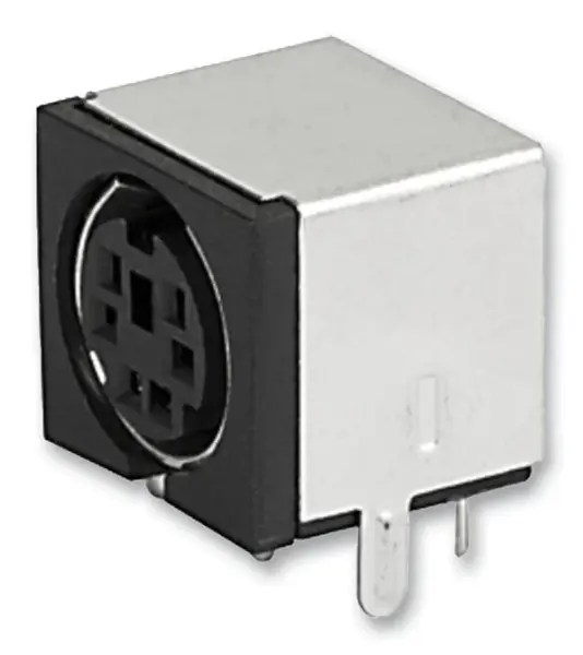 SCHURTER Mini-DIN Socket, 6-Pin, PCB Mount, Silver-Plated