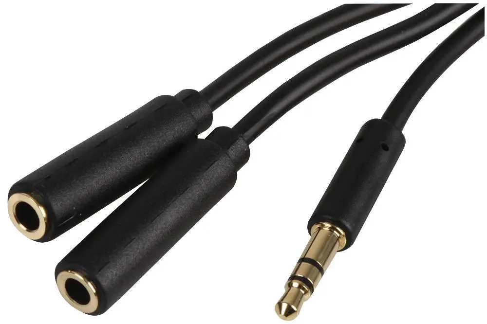 PRO SIGNAL Slim 3,5mm Stereo-Stecker auf 2x 3,5mm Stereo-Kupplung Verteilerkab 