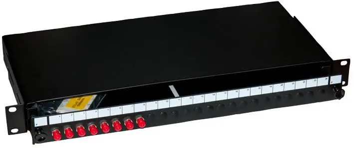 Connectix Cabling 8-Way ST Fibre Patch Panel, 1U Rack Mount
