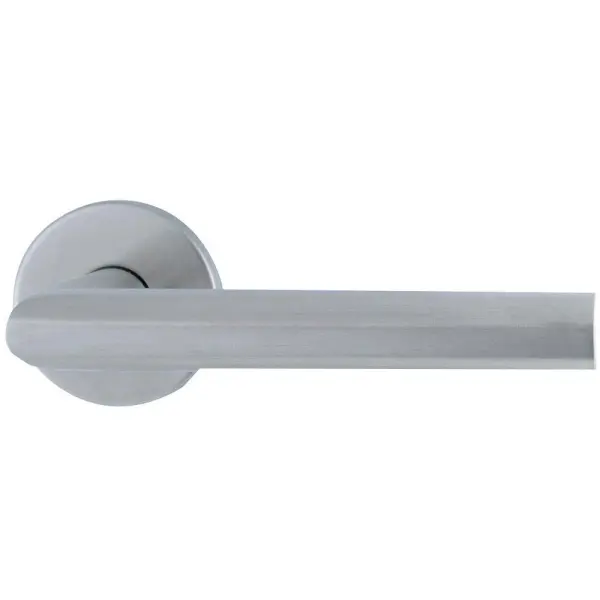 ARRONE Mitred Lever Door Handles on Rose, Stainless Steel