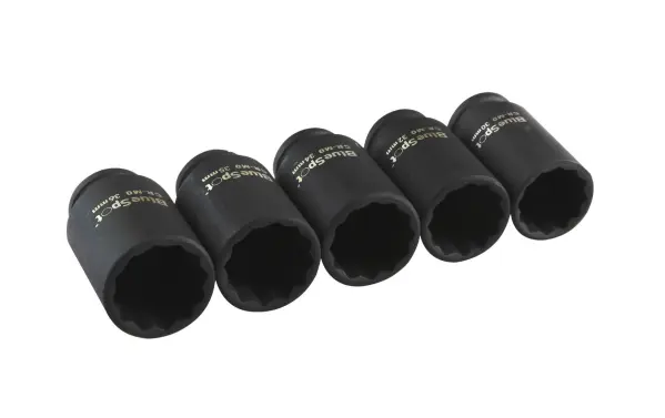 Blue Spot Tools 5件套1/2英寸铬钼合金冲击套筒扳手套装（30-36毫米）