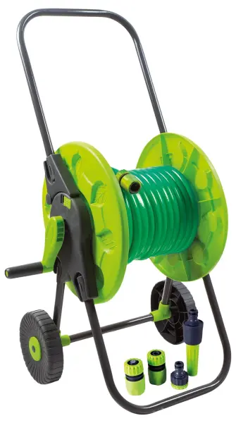 ST HELENS HOME AND GARDEN Hose Cart Reel with Garden Hose Pipe - 30m
