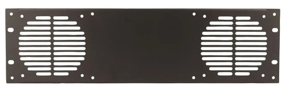 Panneau de rack 19 pouces PENN ELCOM, 3U, percé pour 2 ventilateurs, Acier noir