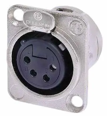 NEUTRIK - 4-Βαθμίδα Υποδοχή XLR Πάνελ, Νικέλι, Γυναικεία Σύνδεση