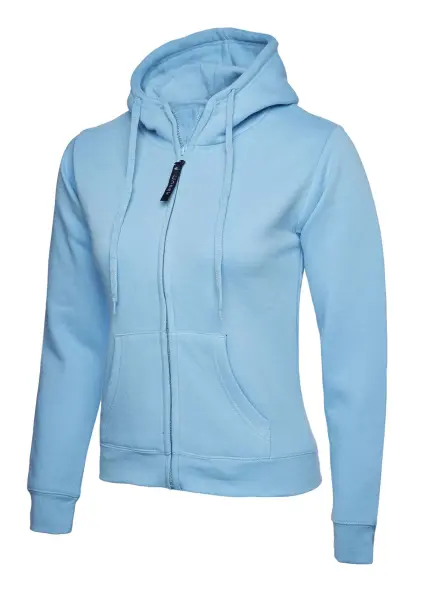Felpa con Zip Classica da Donna Uneek - Colore Sky, 50% Cotone 50% Poliestere, 