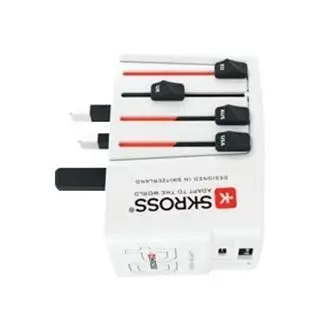 SKROSS World Power Delivery Travel Adaptor with USB, 2 Port, 1x USB-A, 1x USB-C - 45W
