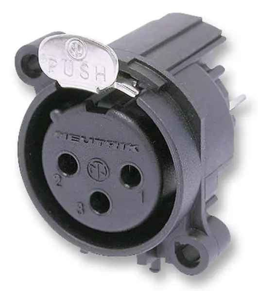 NEUTRIK 3極XLRソケット PCB取付 垂直型 金メッキ