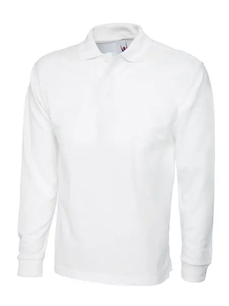 Uneek Clothing Polo à manches longues unisexe - 50% Polyester 50% Coton - Blanc