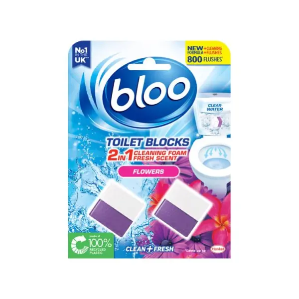 Bloo In Cistern Toilet Blocks Flowers 2x50g