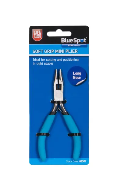 Blue Spot Pinze a Becco Lungo Mini con Impugnatura Morbida