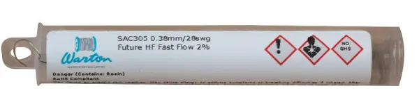 Warton Future Fil à Souder Sans Halogène, 0,38mm, 2m Sans Plomb