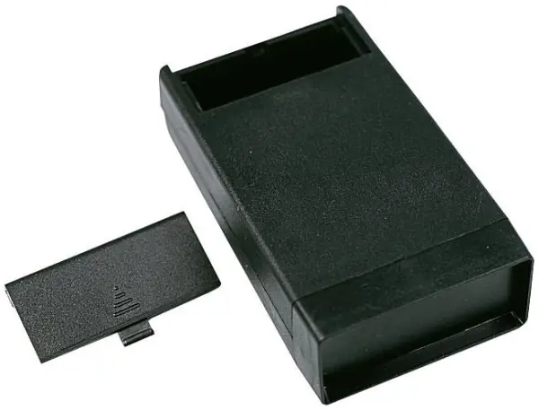 Boîtier portable noir ABS Multicomp avec compartiment à pile, 118x66x33mm