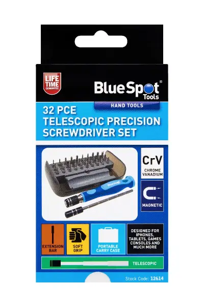 Blue Spot Tools - Juego de Destornilladores de Precisión Telescópicos de 32 Pie