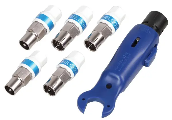 Webro Self-Install TV Coax Connector Kit (4 Male 4 Female)