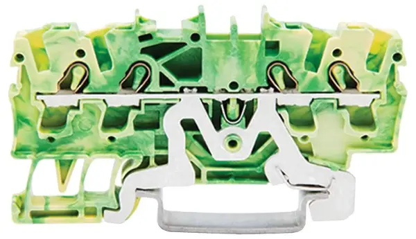 WAGO Limited 4-Conductor Earth Terminal Block, 35mm DIN Rail, 22-12AWG, Green/Y