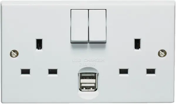 VOLEX ACCESSORIES - 雙位開關插座連2個USB充電口