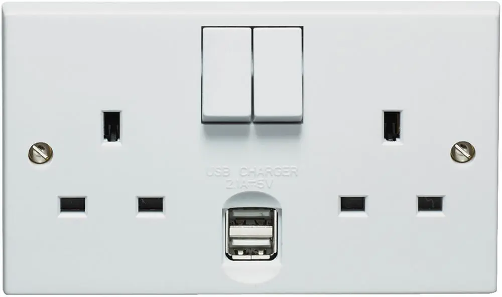 VOLEX ACCESSORIES - Διπλή Πρίζα με 2 Θύρες USB Φόρτισης