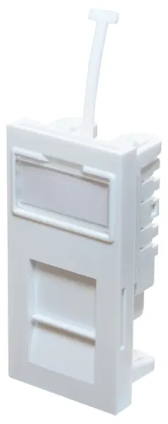 Low Profile Cat5e RJ45 Euro Outlet, White, 24 Pack
