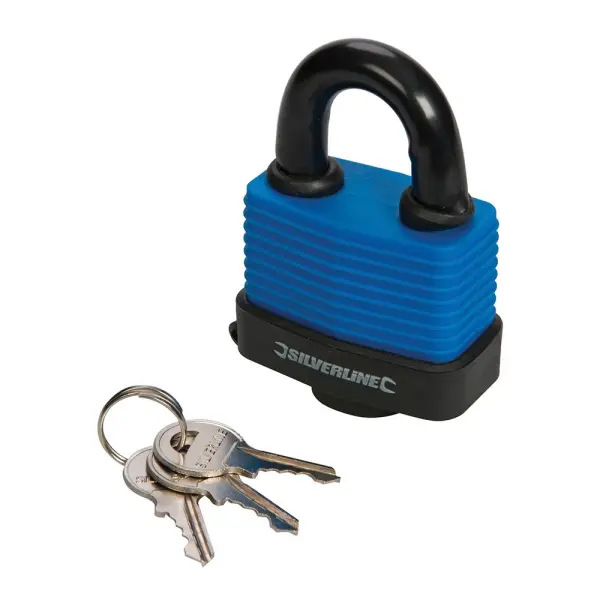 Silverline Weather-Resistant Brass Padlock, 60mm