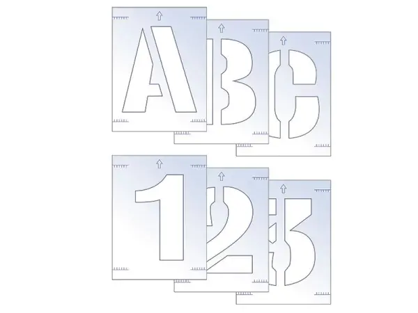 Scan Sada šablon písmen a čísel, 100 mm, polyester