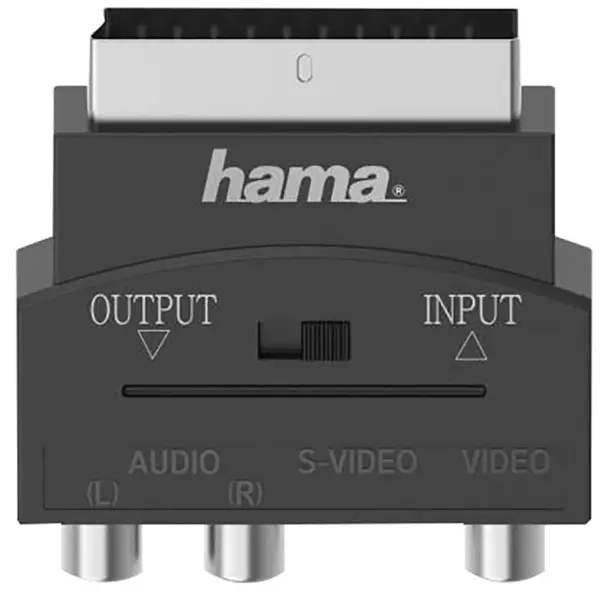 HAMA Adattatore Video Universale con Switch IN/OUT, S-VHS/RCA/SCART