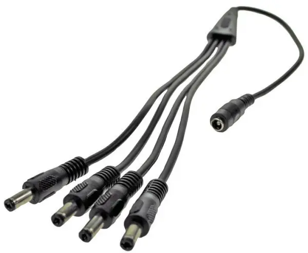 Powerpax 2.1mm DC Power Splitter Cable, 1 to 4 Way