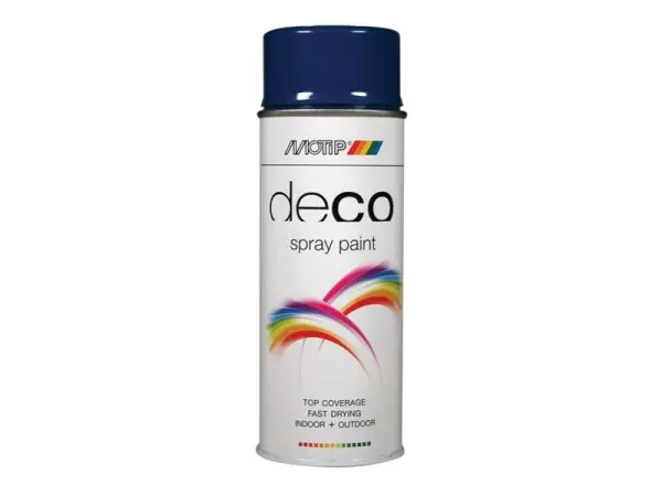MOTIP Deco Spray Paint, High Gloss, RAL 5010 Gentian Blue, 400ml