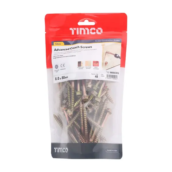 Timco Tornillo Avanzado para Madera - 8.0 x 80 mm