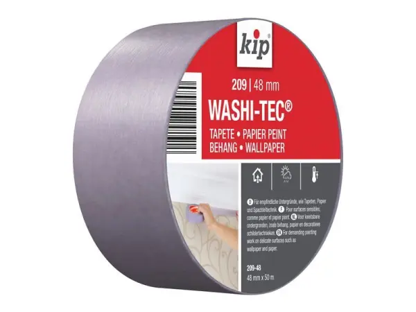 Ruban de masquage premium faible adhérence KIP 209 WASHI-TEC, 48mm x 50m