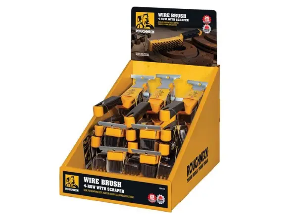 Roughneck 4-rijige draadborstel met schraper, 18-delig