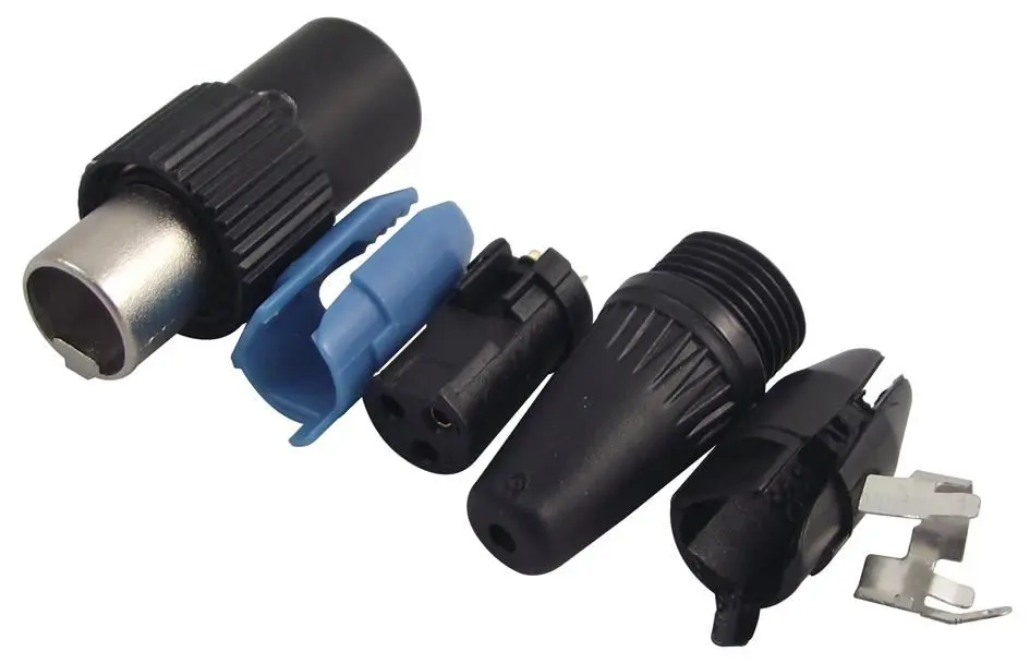 REAN Mini-XLR インラインソケット スクリューロック 3極 ゴールドメッキ