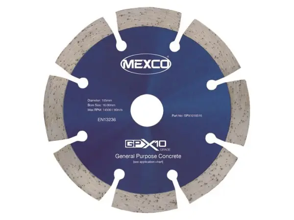 MEXCO GPX10 Concrete Diamond Blade, 105 x 16mm