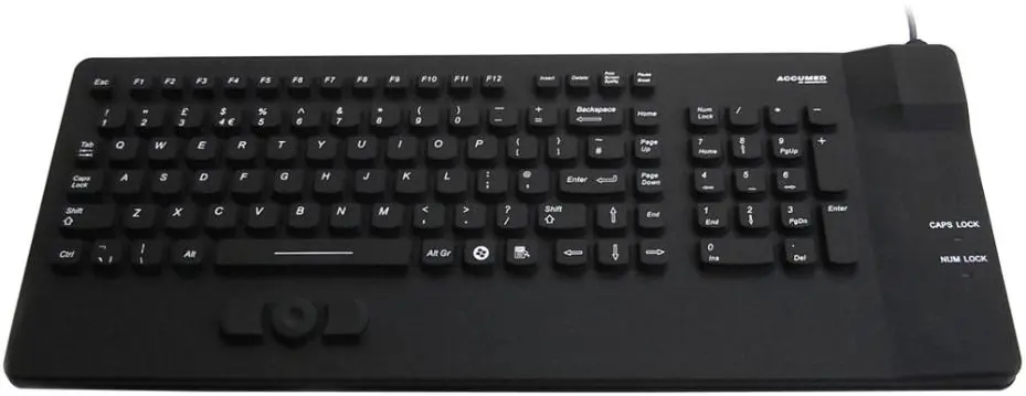 ACCURATUS AccuMed Antibacterial Keyboard with Mousepad - IP67, Black