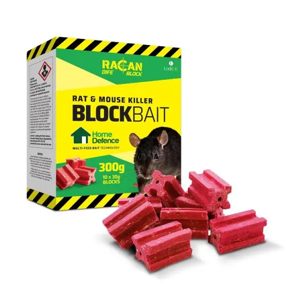 Racan Dife Home Friendly Rat & Mouse Killer Block Bait 10 x 30g