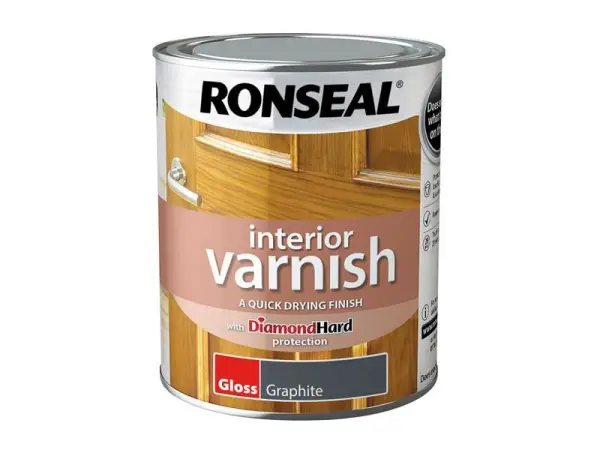 Ronseal - Vernis Intérieur Brillant Graphite à Séchage Rapide, 750ml