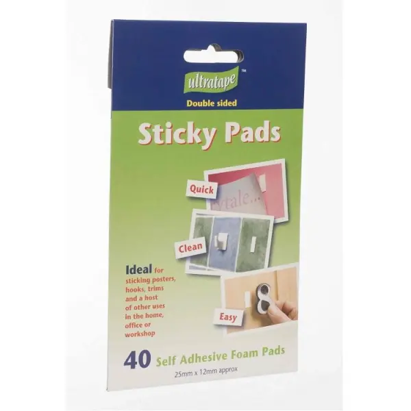 Ultratape Double Sided Foam Pads 25mm x 12mm 40pk