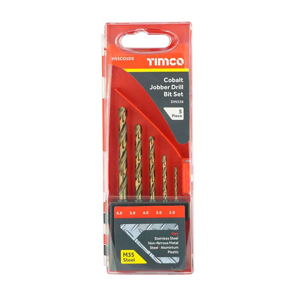 Timco Cobalt-Bohrer Set (5-teilig, Größen 2.0-6.0 mm)