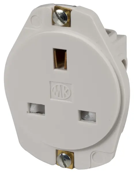 MK Electric 13A 1 Gang Circular Surface Socket Outlet, White
