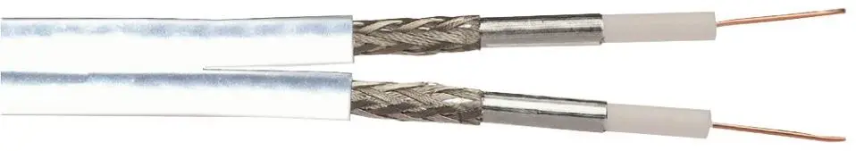 WEBRO כבל קואקסיאלי זוגי WF65, שזירת נחושת, לבן, סליל 50 מטר
