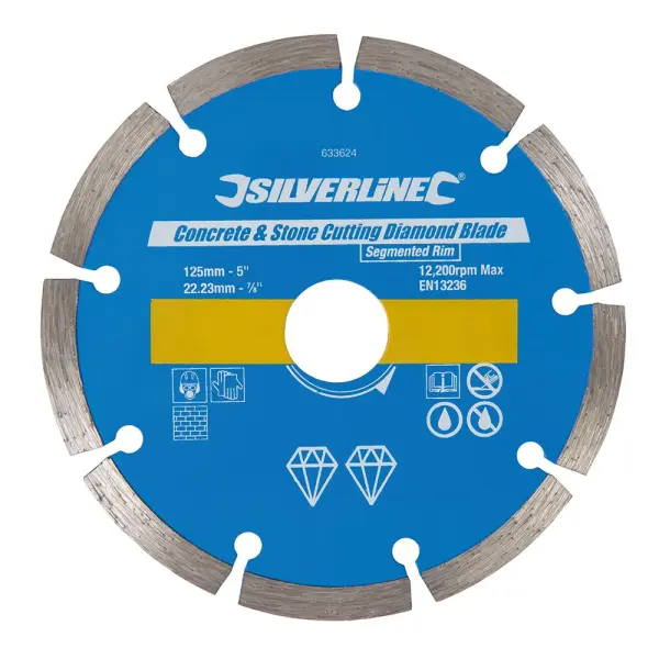 Silverline Diamond Blade 125mm for Concrete & Stone