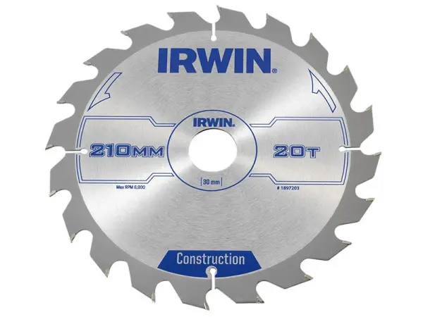 IRWIN Bouwcirkelzaagblad 210mm x 30mm, 20T ATB